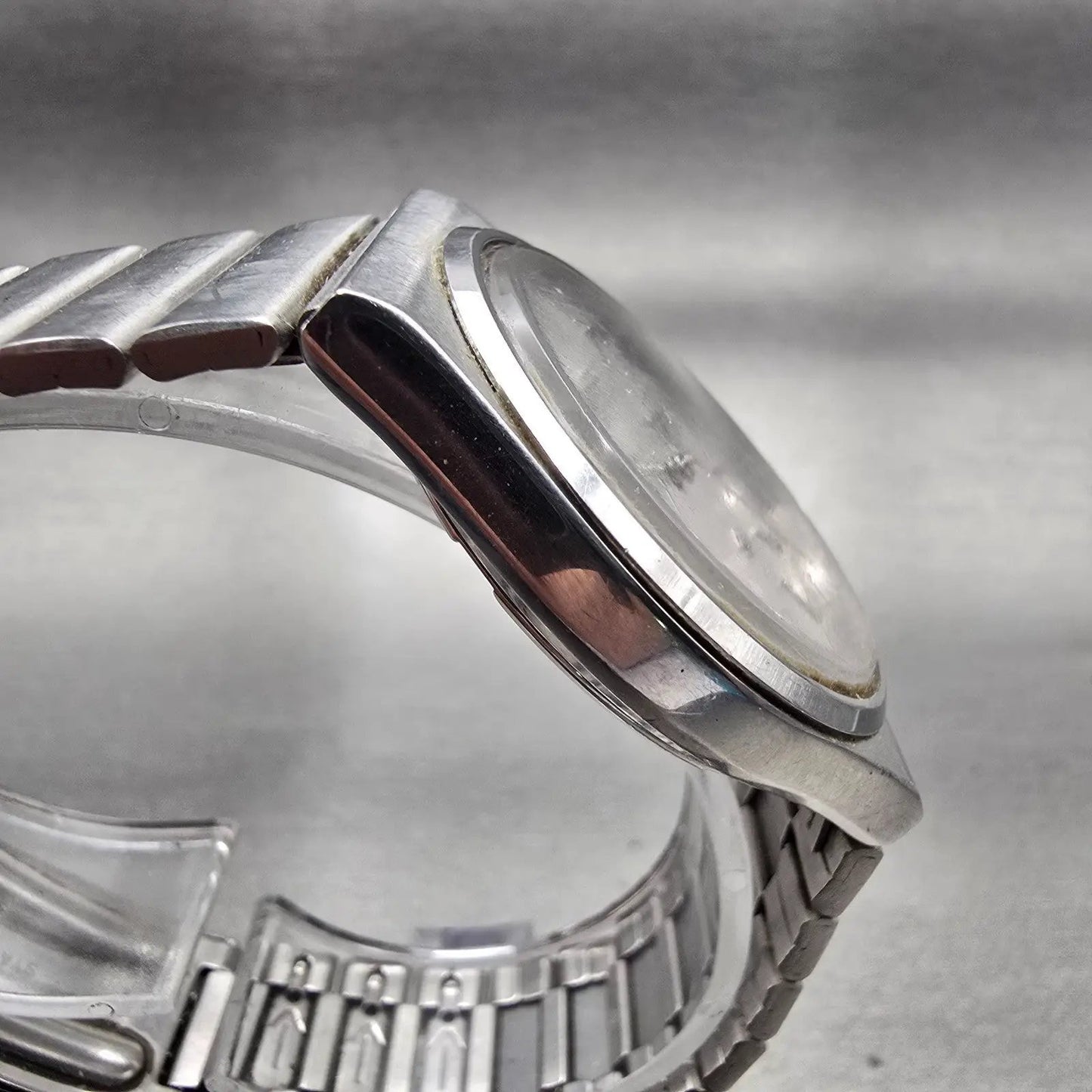 Seiko SQ Watch Men 34mm Silver Dial Silver Tone Daydate Round 5H23-7C60 New Batt3