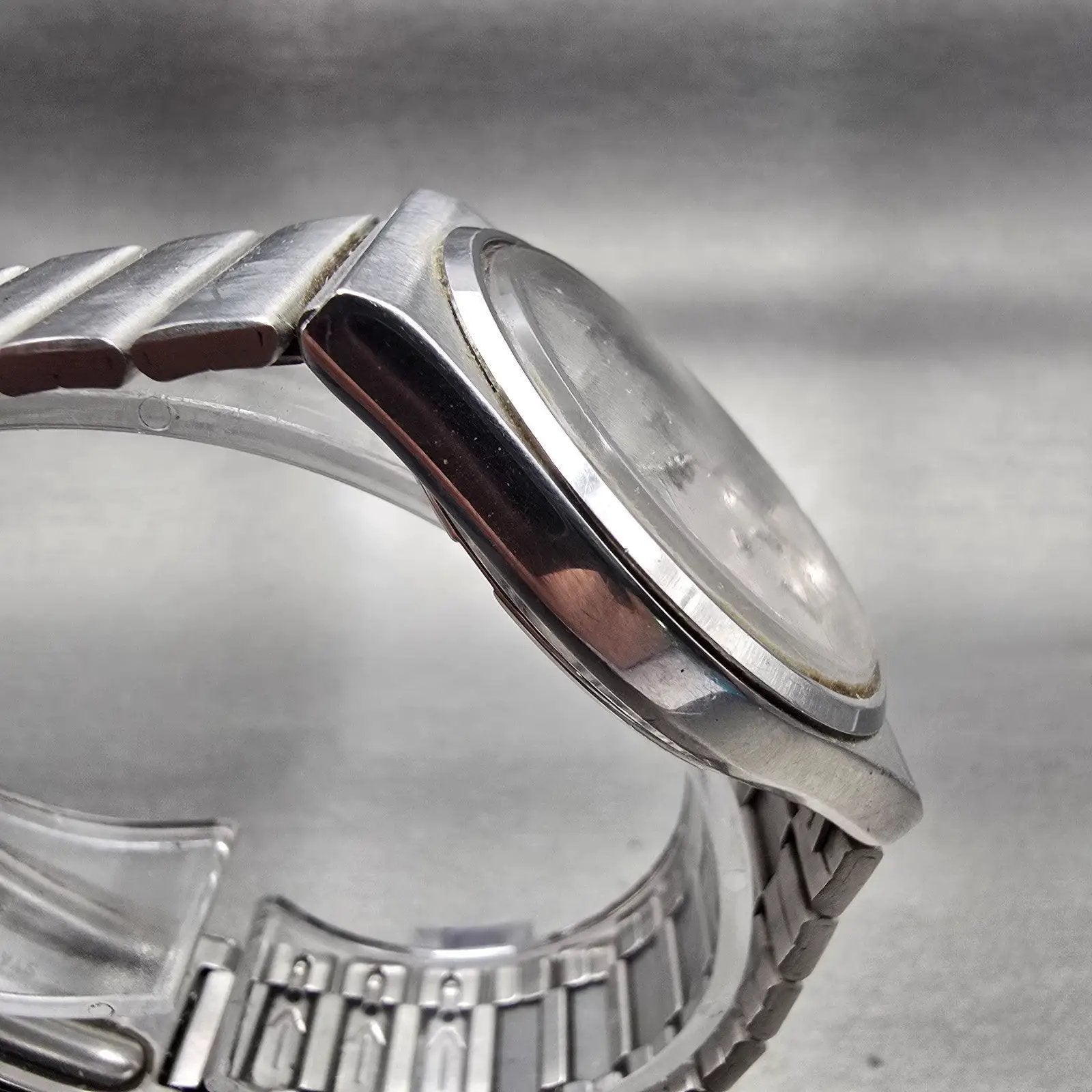 Seiko SQ Watch Men 34mm Silver Dial Silver Tone Daydate Round 5H23-7C60 New Batt3