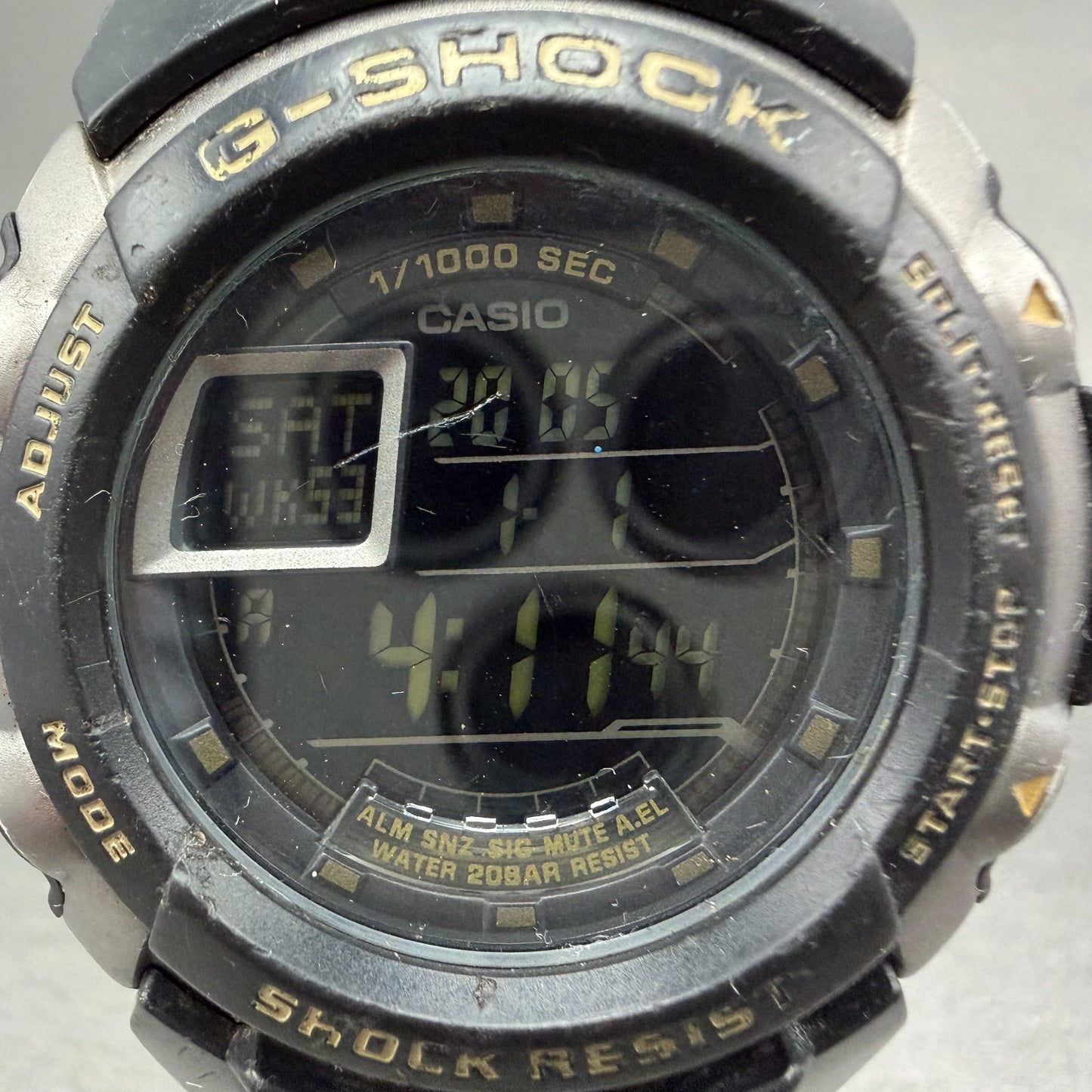 Casio G-Shock G-7710 Watch Men 46mm Black Gray Alarm Chrono Round New battery1