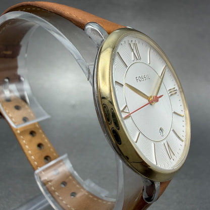 Fossil Jacqueline Watch Women 36mm White Dial Two Tone Date Round ES3737 Newbatt3