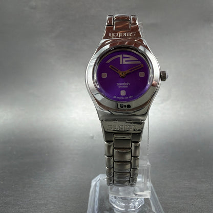 Swatch Irony Lady Ardency Watch Women 25mm Purple Dial Steel Round YSS146 Newbat5