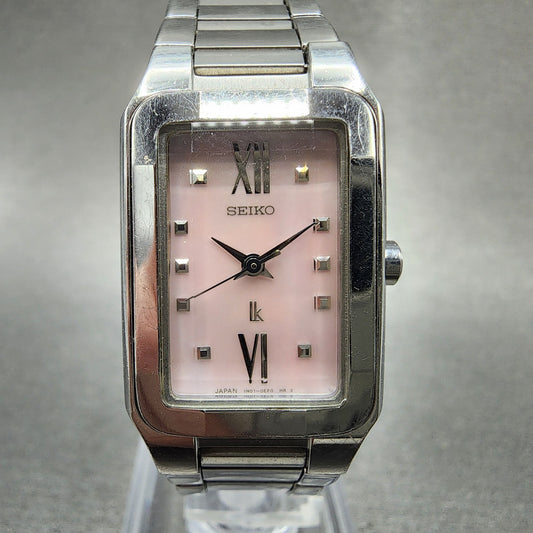 Seiko Lukia Tank Watch Women 20mm MOP Dial Silver Tone Rectangle New Battery B10