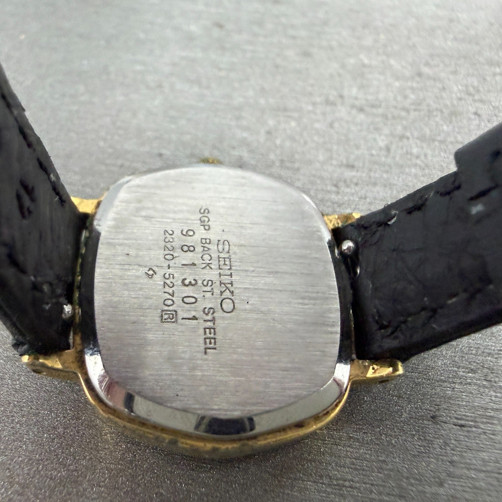 Seiko Watch Women 25mm Champagne Dial Gold Tone Hexagon 2320-5270 New Battery9
