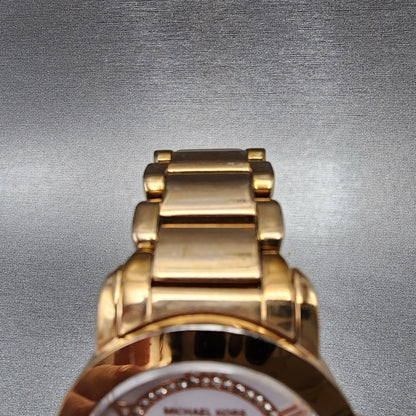 Michael Kors Watch Women 34mm White Dial Rose Gold Tone Round MK3530 New Batt4