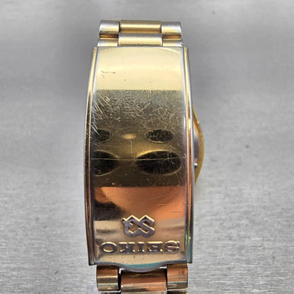 Seiko SQ President Watch Men 36mm Gold Dial Gold Tone Daydate 7123-8059 New Batt7