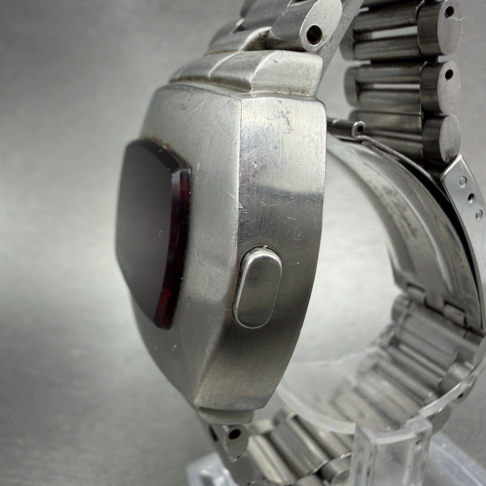 Pulsar P4 Tiffany & Co Watch Men 40mm RED LED Stainless Steel Vintage PARTS3