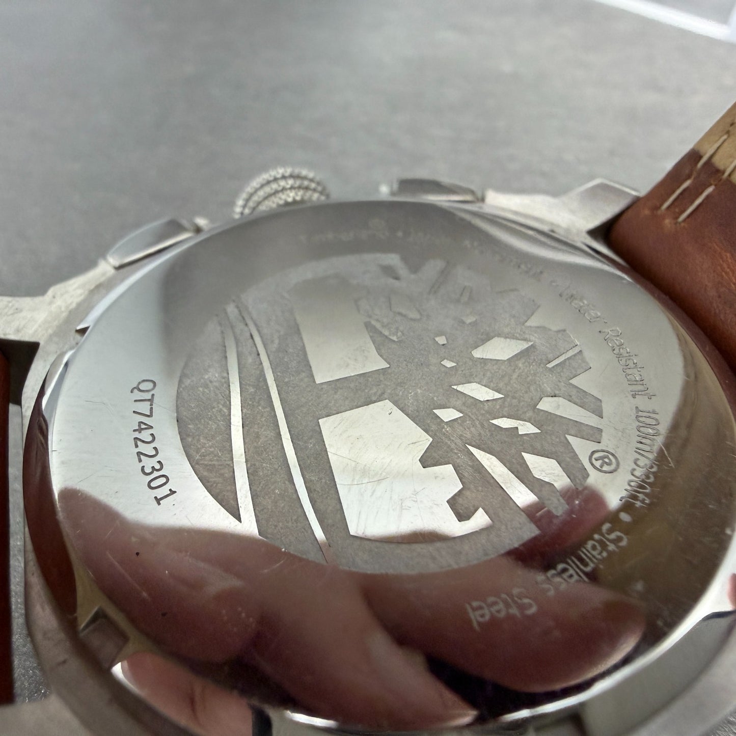 Timberland Chronograph Watch Men 45mm Silver Dial Silver Tone Date  PARTS10