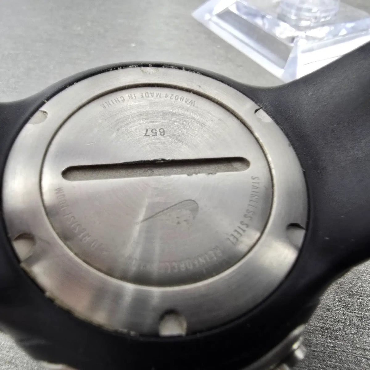 Nike Oregon Digital Watch Men 45mm Black Silver Alarm Chronograph READ! New Batt9