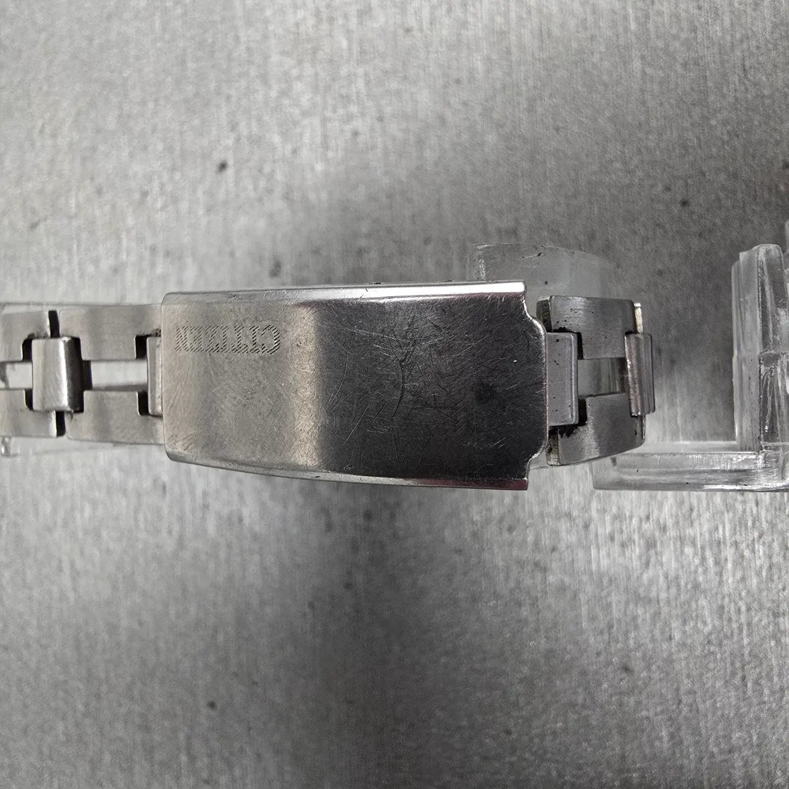 Citizen Watch Women 21mm Blue Dial Silver Tone Rectangle Manual Wind Works VTG7