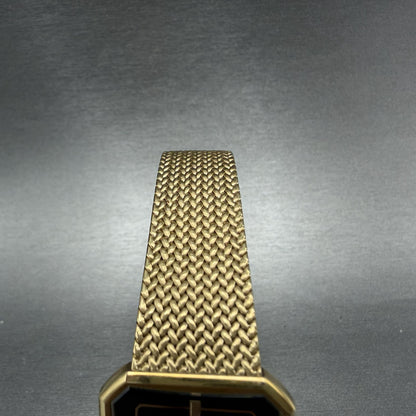 Seiko Lassale Watch Men 27mm Black Dial Gold Tone Octagon 6020-5349 NewBattery4