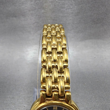 Seiko Watch Women 22mm Black Dial Gold Tone Round 1N00F030 New Battery4