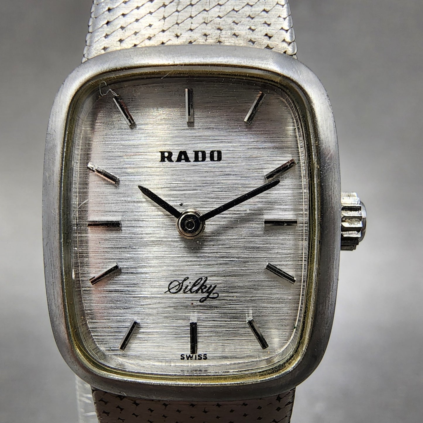 Rado Silky Watch 19mm Women Silver Dial Silver Tone Manual Rectangle Runs2