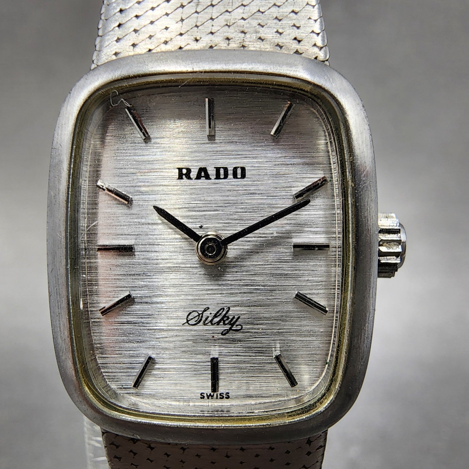 Rado Silky Watch 19mm Women Silver Dial Silver Tone Manual Rectangle Runs2