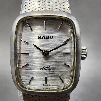 Rado Silky Watch 19mm Women Silver Dial Silver Tone Manual Rectangle Runs2