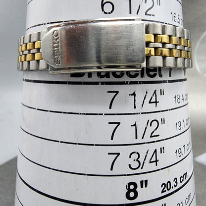 Seiko Watch Women 25mm White Dial Two Tone Daydate 7n430011 Round New Battery10
