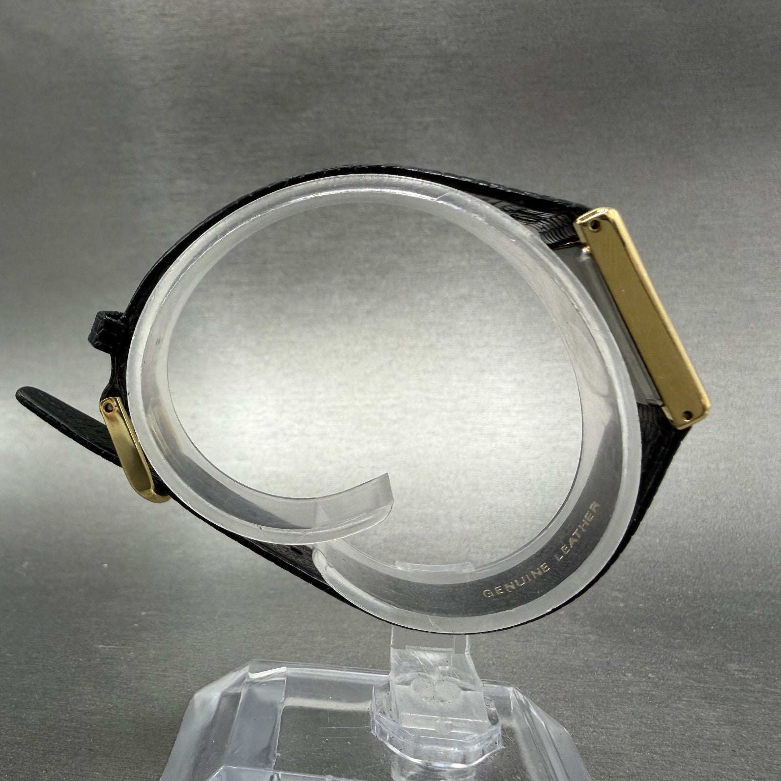 Citizen CQ Tank Watch Women 16mm Black Dial Gold Tone 3220-945174 New Battery KL8