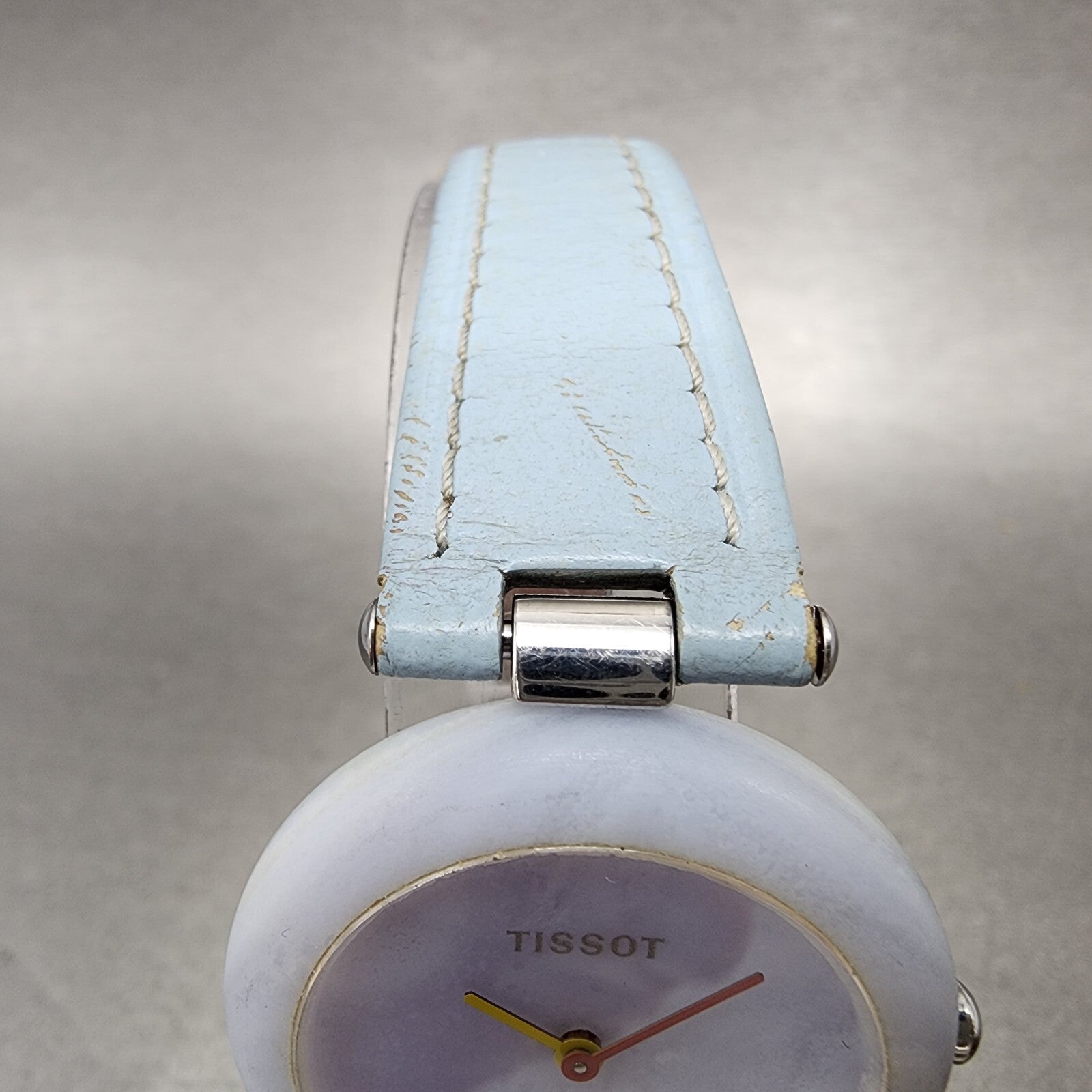 Tissot Rock Watch Women 30mm Blue Stone Dial Stone Case Round R150 New Battery6