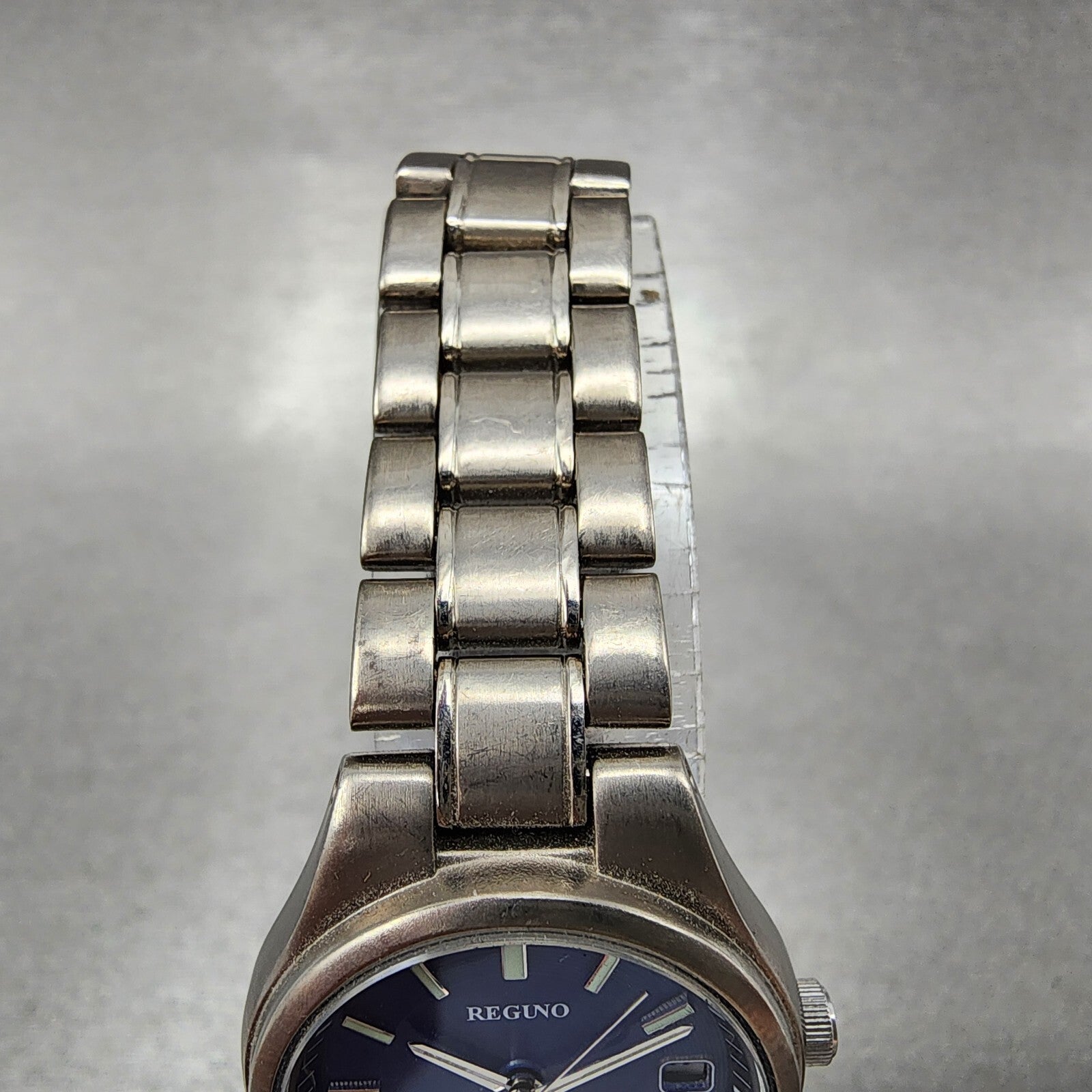 Reguno Solar Watch Women 25mm Blue Dial Titanium Date E011S028132 Runs5