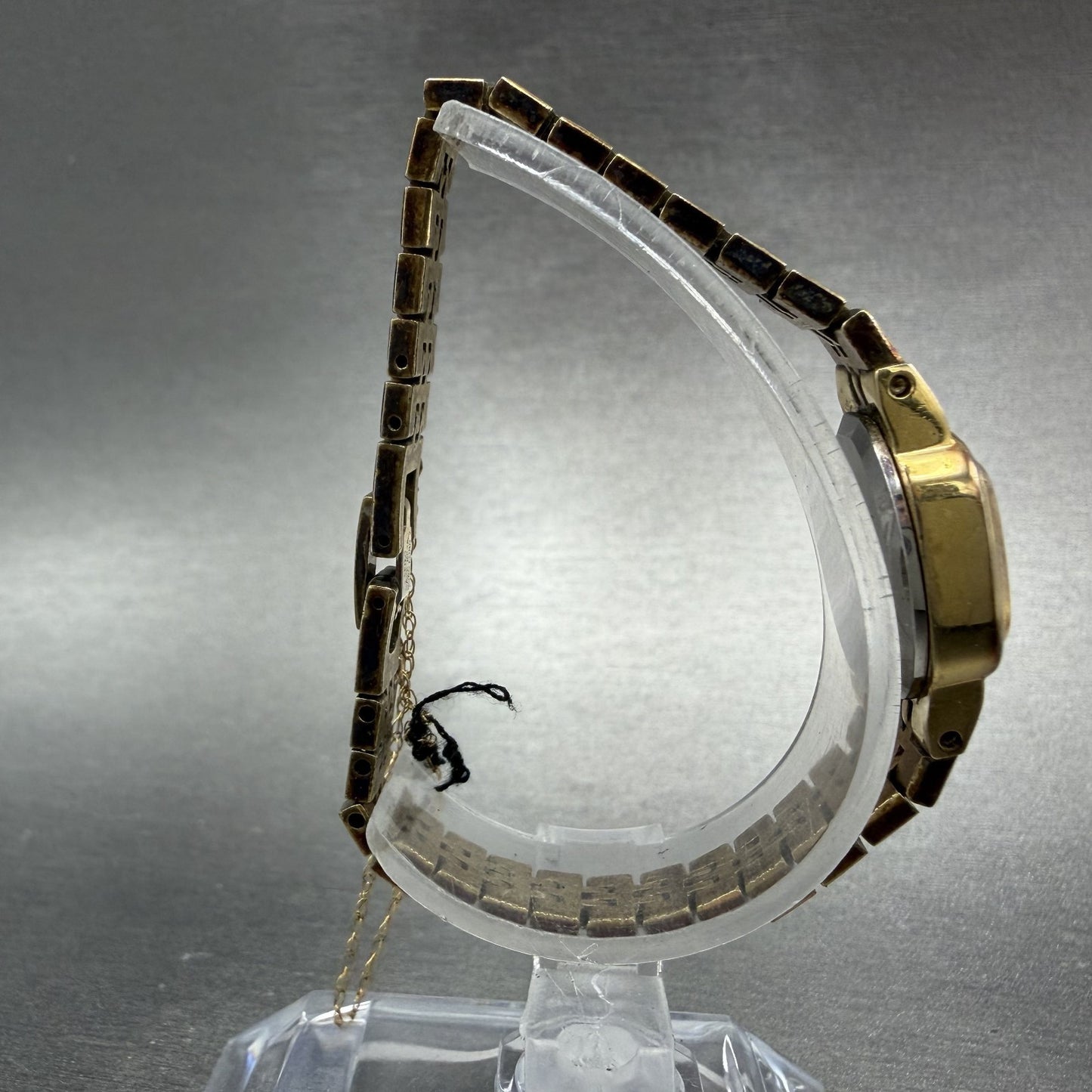 Seiko Watch Women 16mm Champagne Dial Gold Tone Rectangle 5420-5079 New Battery8