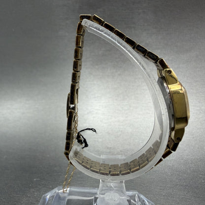 Seiko Watch Women 16mm Champagne Dial Gold Tone Rectangle 5420-5079 New Battery8