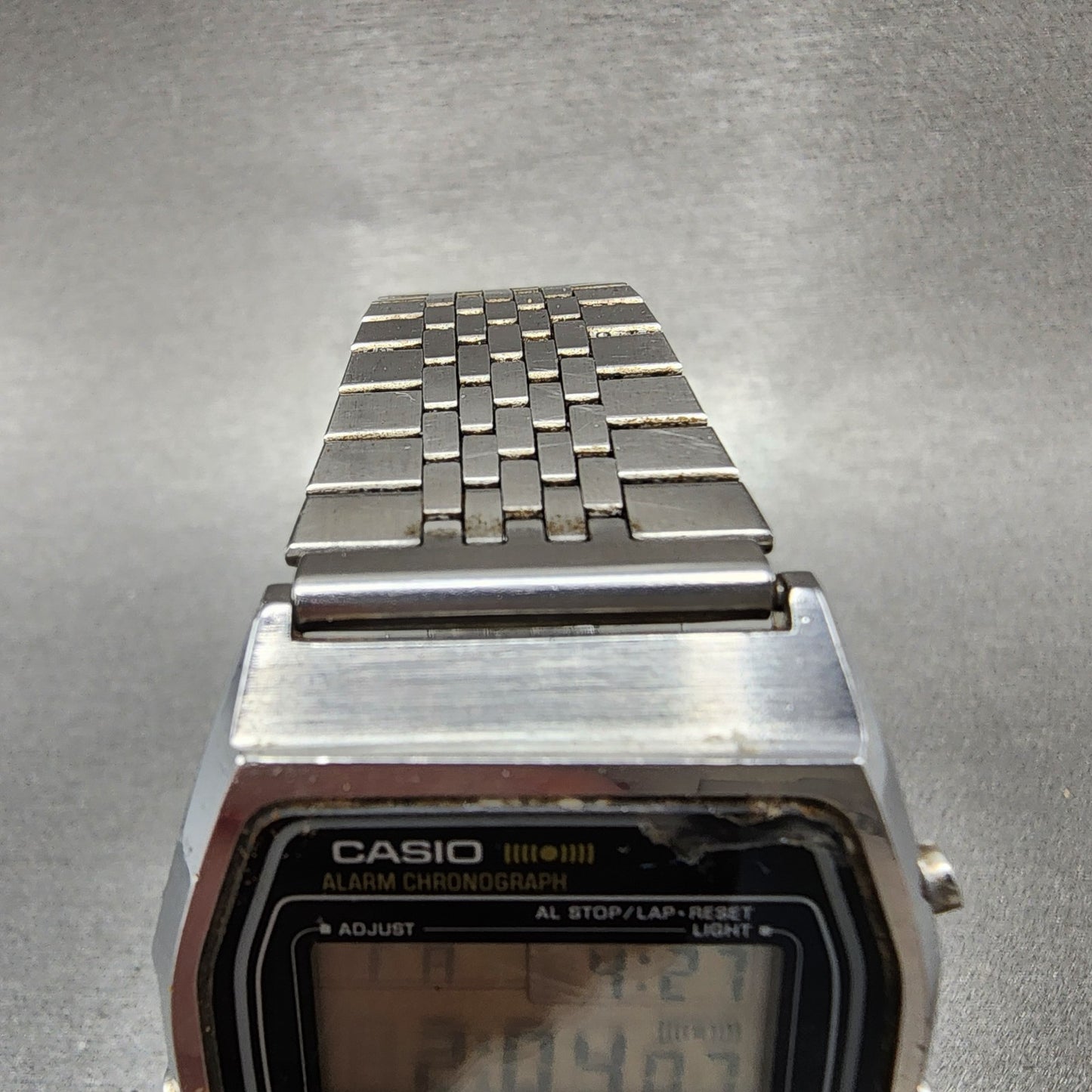 Casio W35 Watch Men 36mm Silver Tone LCD Alarm Chrono New  Battery4