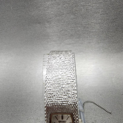 Seiko Tank Watch Women 12mm Silver Dial Silver Tone 13205039 New Battery4