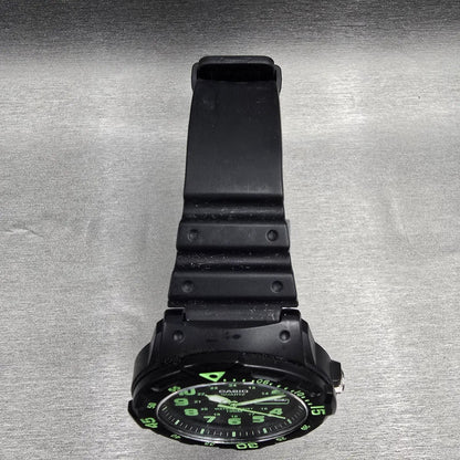 Casio Diver Watch Men 43mm Black Green Daydate Round MRW-200H New Battery4
