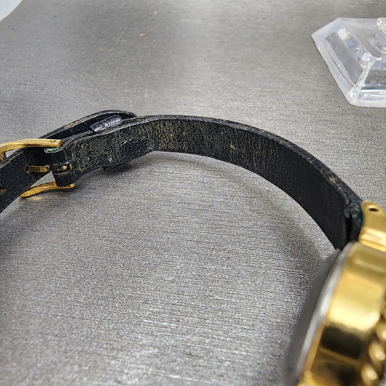 Seiko Watch Women 20mm Black Dial Gold Tone Oval 165199 New Battery13