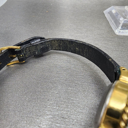 Seiko Watch Women 20mm Black Dial Gold Tone Oval 165199 New Battery13