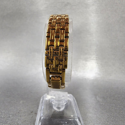 Seiko Tank Watch Women 16mm Black Dial Gold Tone Rectangle 1n005f50 New Battery7