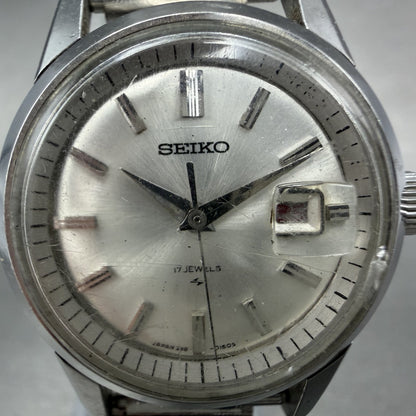 Seiko Watch Women 26mm Silver Dial Silver Tone Date 2118-0230 Manual Runs1