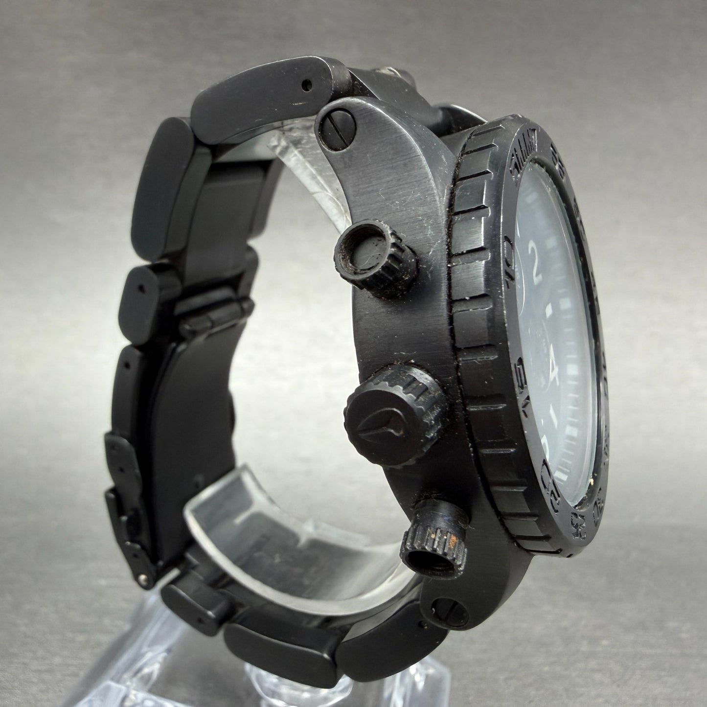 Nixon 42-20 Chrono Watch Women 42mm Black Dial Black Tone Date New Battery3