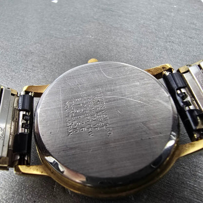 Citizen Watch Men 33mm Black Dial Gold Tone Date Round 5510-K06860 New Battery F9
