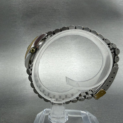 Wittnauer Watch Women 24mm Black Dial Two Tone Date Round 9565 New Battery VTG6