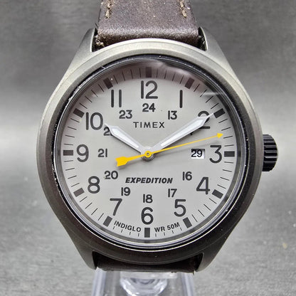 Timex Expedition Scout Watch Men 40mm Gray Dial Black Date Round New Battery LK0