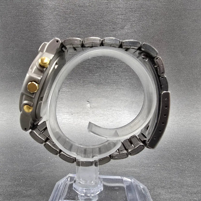 Seiko alba Epsilon Chronograph Watch Men 38mm Black Dial Titanium Y182-6A80 PART7