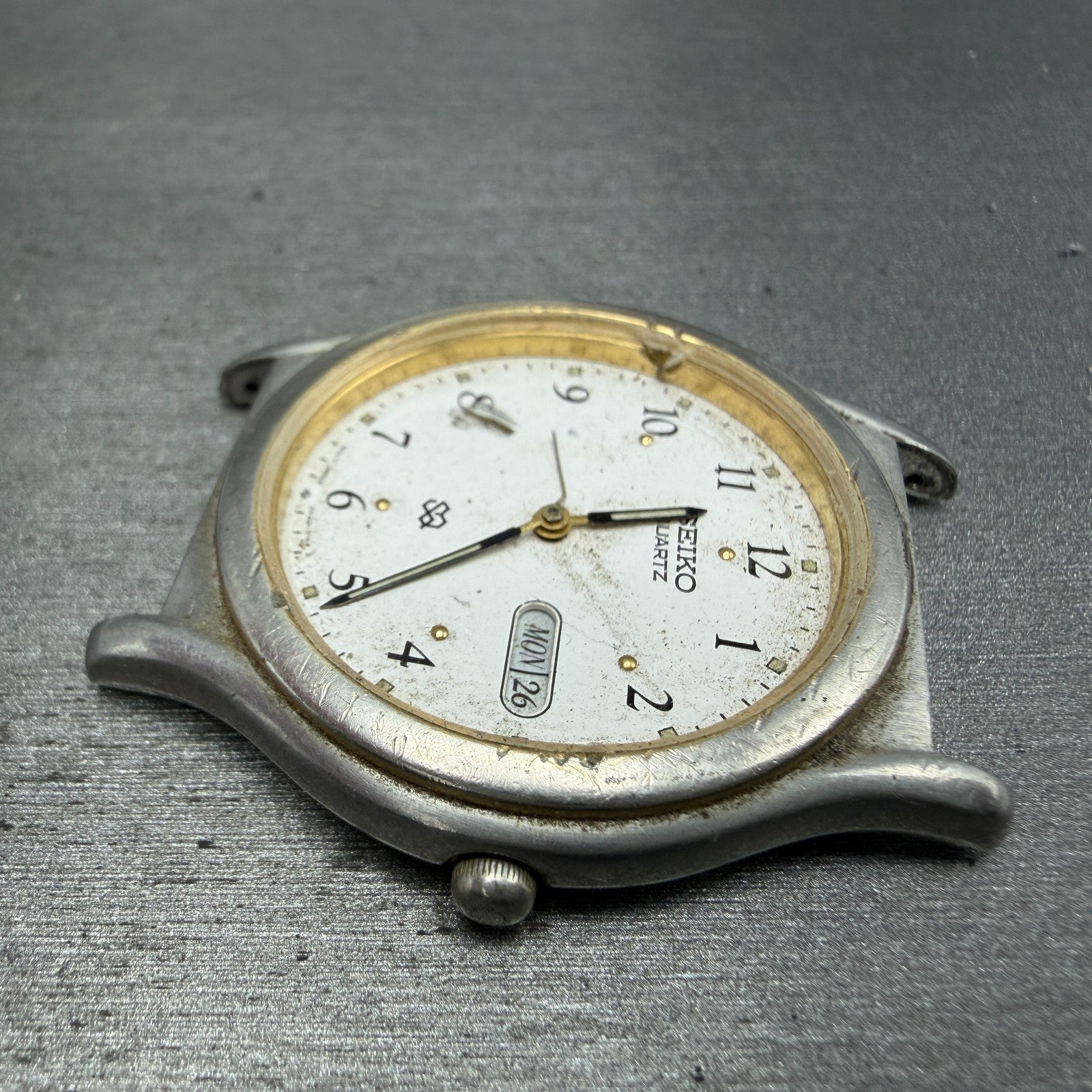 Seiko SQ Watch Men 36mm White Dial Silver Tone Dadyate 5Y23-7089 PARTS6
