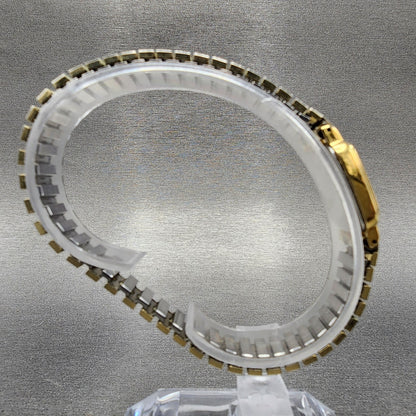 VTG Seiko Watch Women 17mm Black Dial Gold Tone Rectangle 1N00-5K29 New Battery