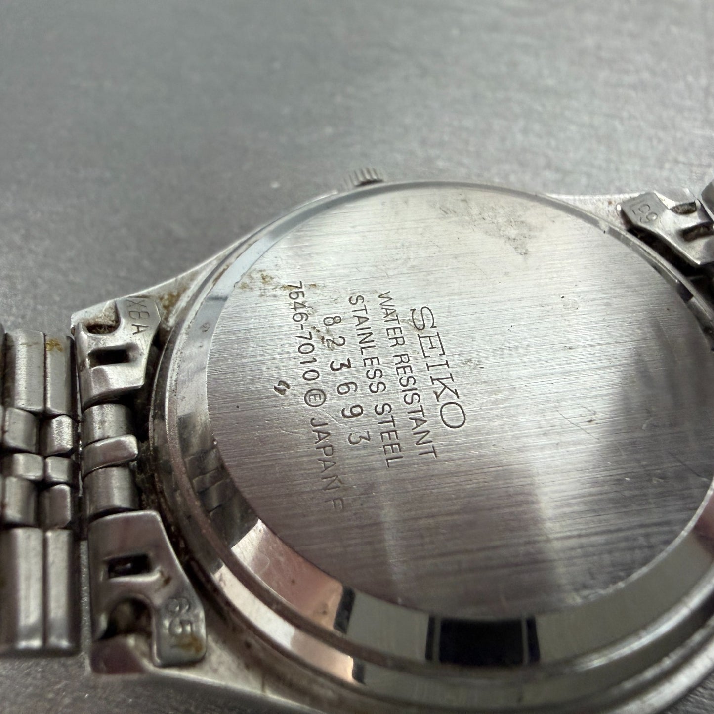 Seiko Type II Watch Men 37mm White Dial Silver Tone Daydate 7546-7010 New Batt9
