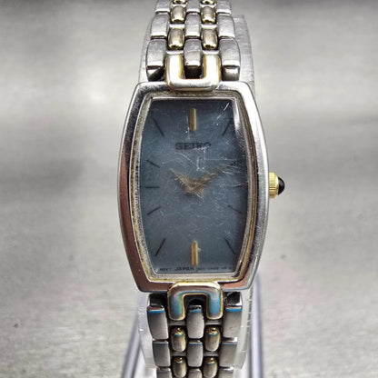 Seiko Watch Women 16mm MOP Dial Silver Tone Oval 1N00-0JL0 New Battery Vintage0