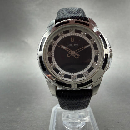 Bulova Watch Women 32mm MOP Dial Silver Tone Round Diamond 98P118 New Battery5