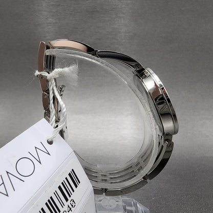 Movado Esperanza Watch Women 28mm Black Dial Steel Diamond Bezel Round  06070528
