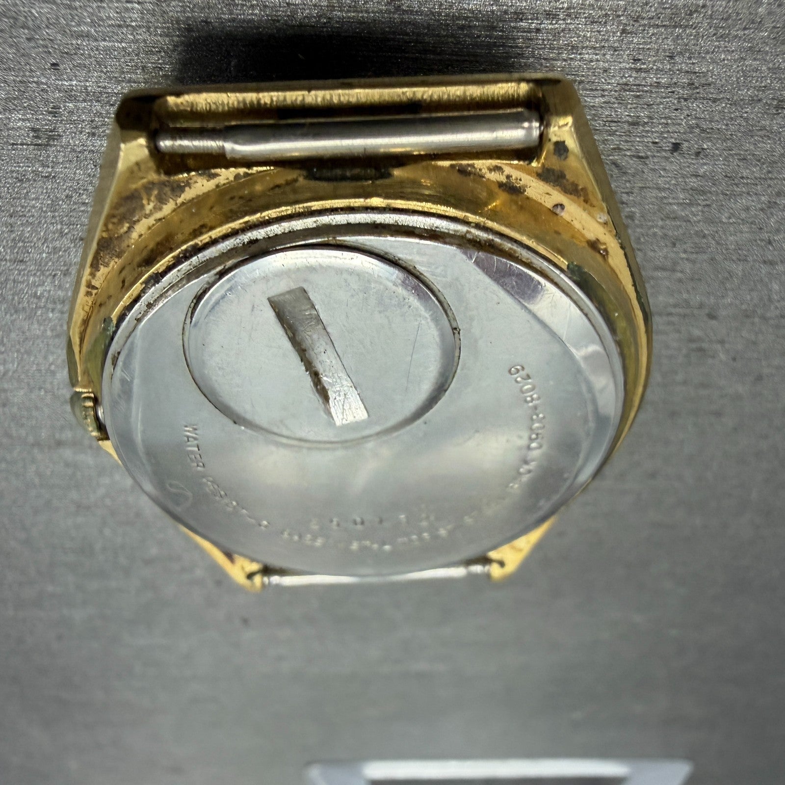 Seiko SQ Watch Men 37mm Black Dial Gold Tone Daydate Oval 0903-8029 PARTS VTG11