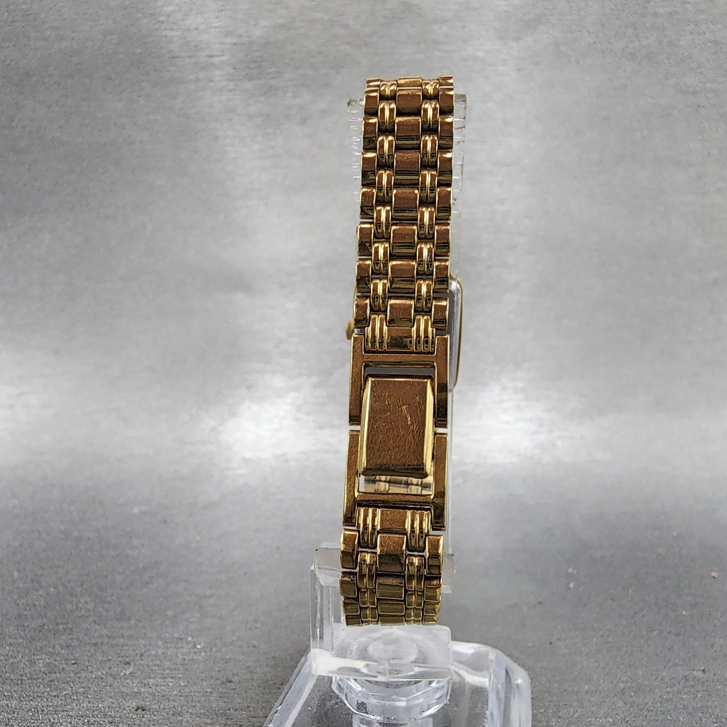 Seiko SX Tank Watch Women 17mm Champagne Dial Gold Tone V4015121 New Battery7