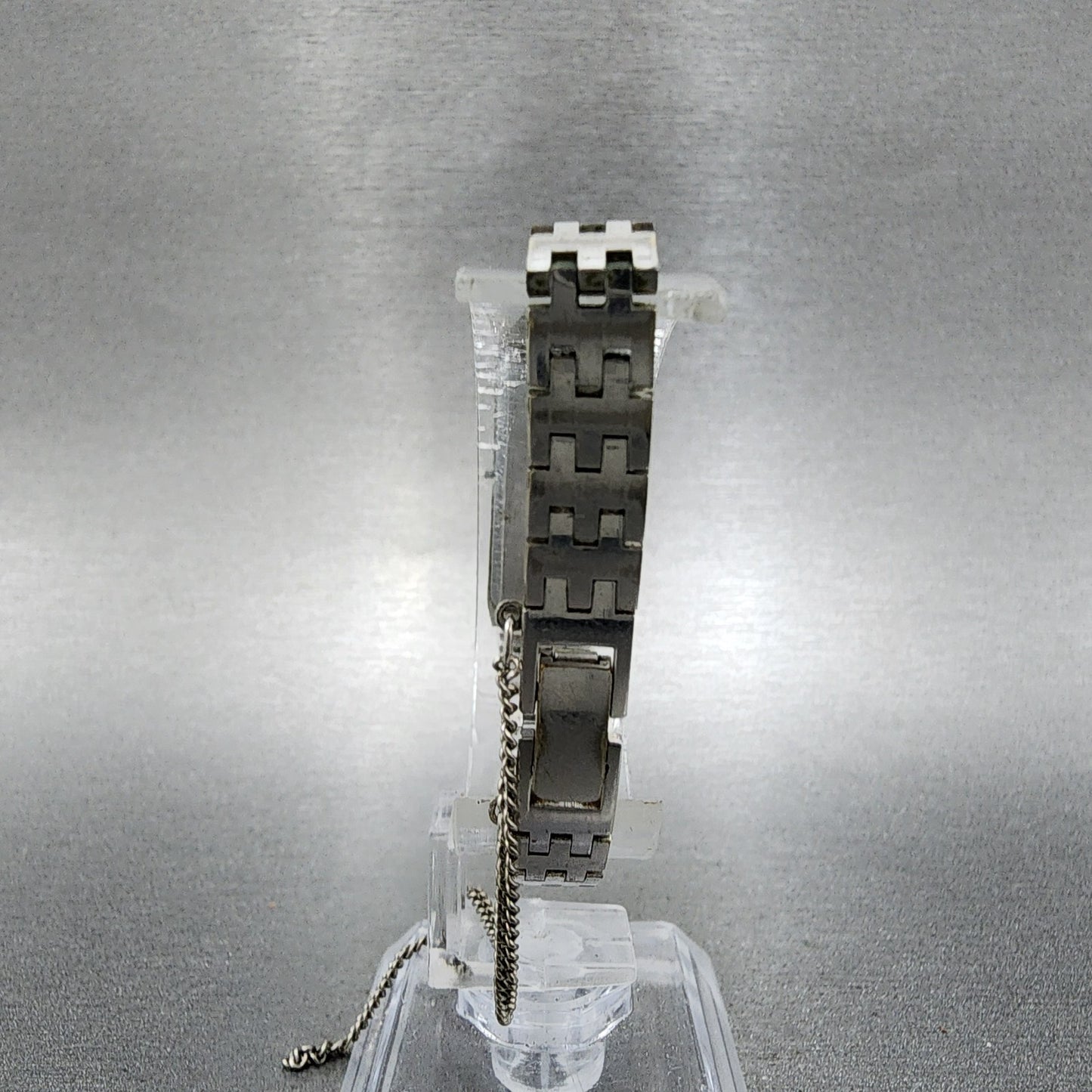 Seiko Tank Watch Women 12mm Black Dial Silver Tone Manual 15203670 PARTS8