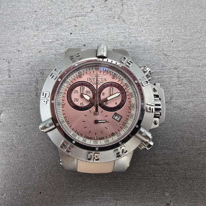 Invicta Sub Aqua Noma III Chronograph Watch Women 42mm Pink Dial Steel New Batt0