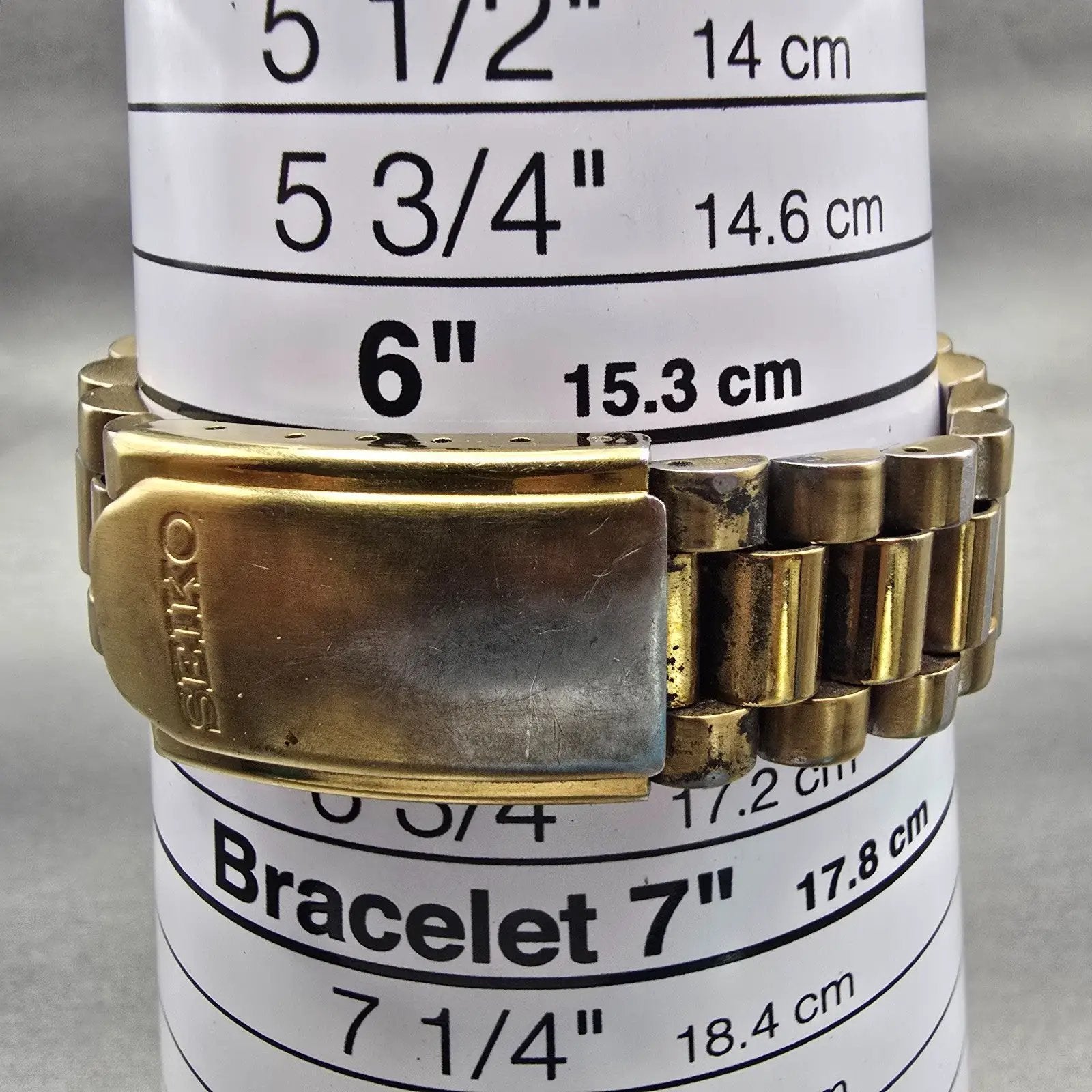 Seiko President Watch Men 35mm Gold Dial Gold Tone Daydate 7N43-8111 New Battery9