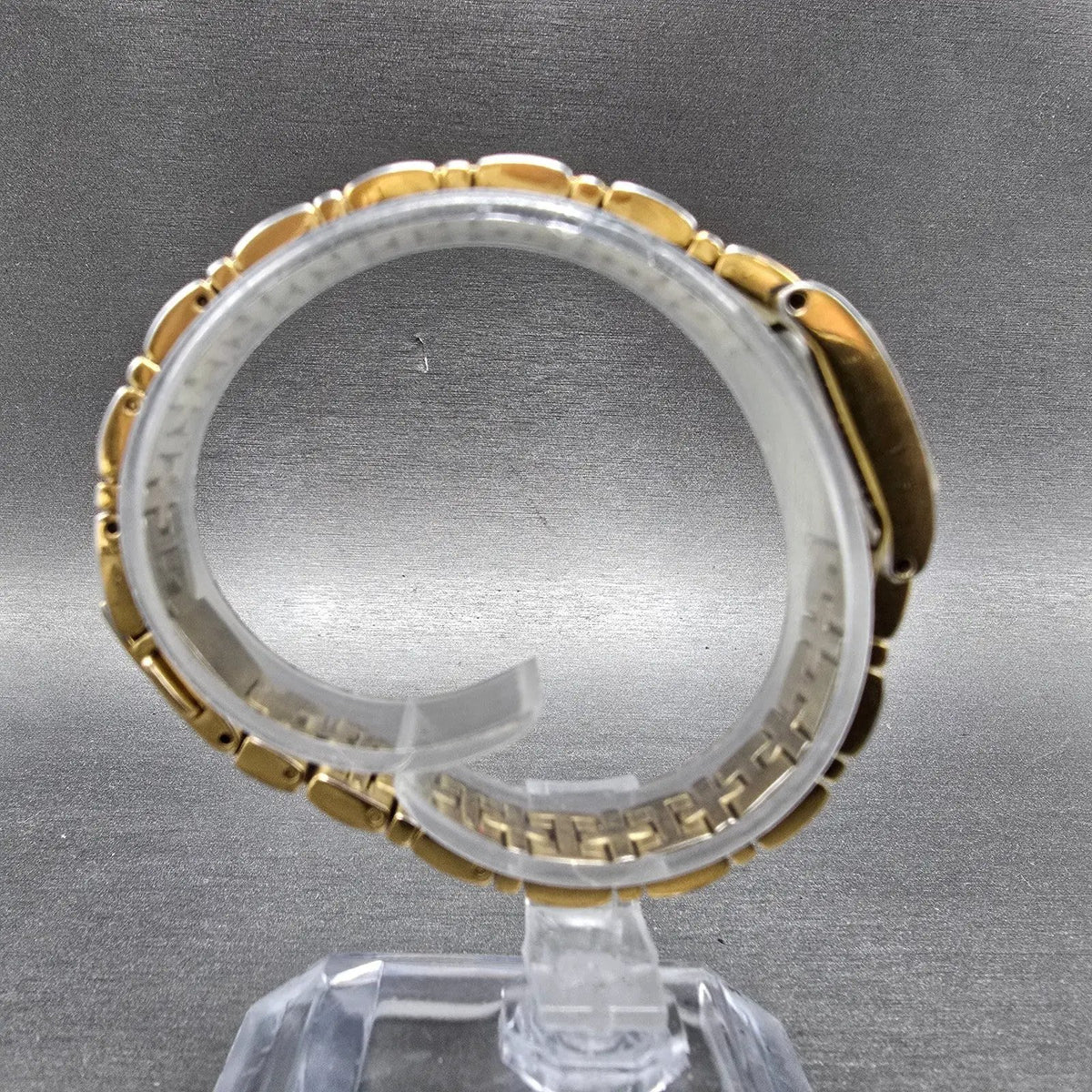 Citizen Eco-Drive Tank Watch Women 15mm White Dial Gold Tone Crystal Bezel Runs8