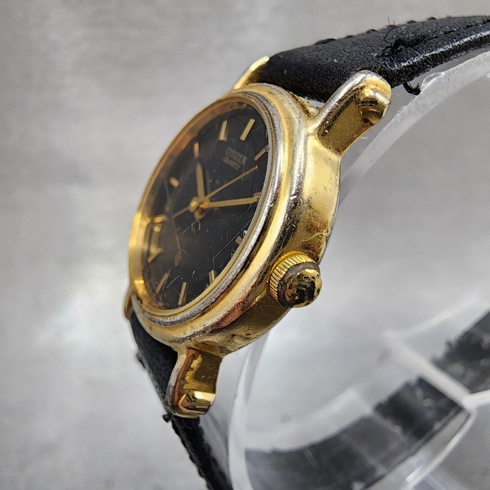 Citizen CQ Watch Women Watch Women 22mm Black Dial Gold Tone Round New Battery2