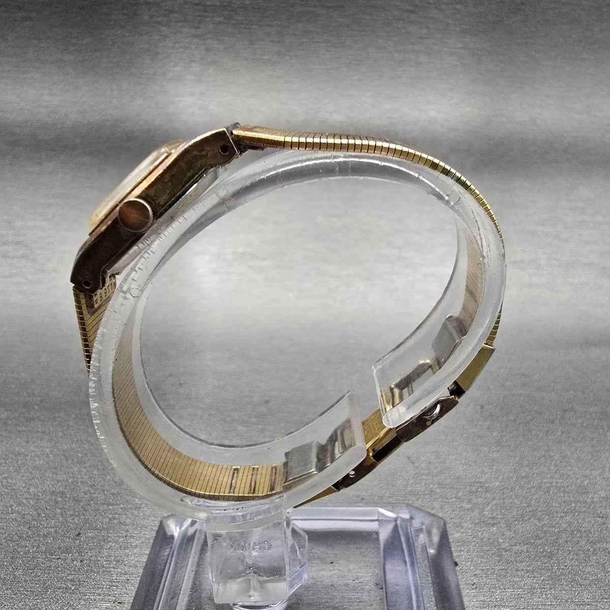 Seiko Watch Women 17mm Gold Dial Gold Tone Hexagon 1421-5590 New Battery Vintage6